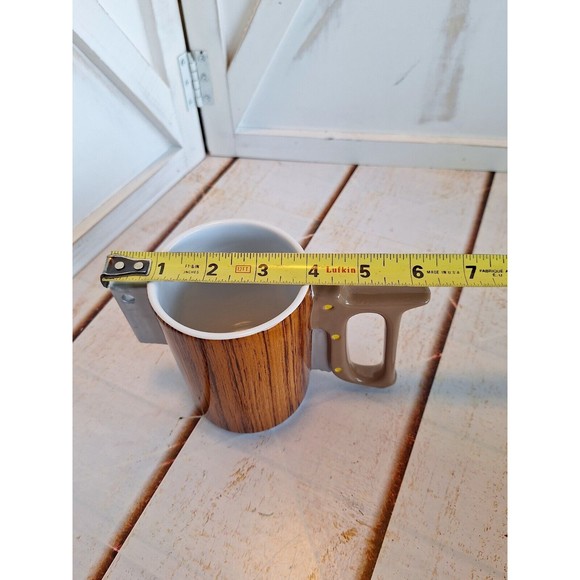 Brown and Silver Saw Shaped Coffee Mug Holds 14 Ounces One Hundred 80 Degrees - Picture 9 of 10